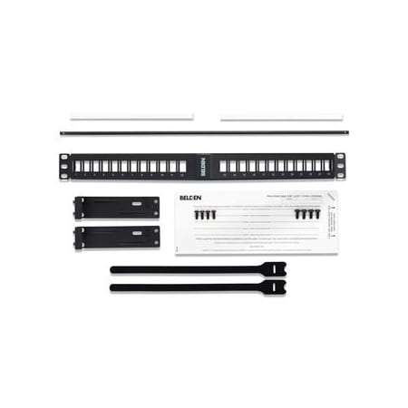 Belden KEYCONNECT ANGLED PATCH PANEL, 24-PORT, 1U, BLACK (EMPTY),  AX104599